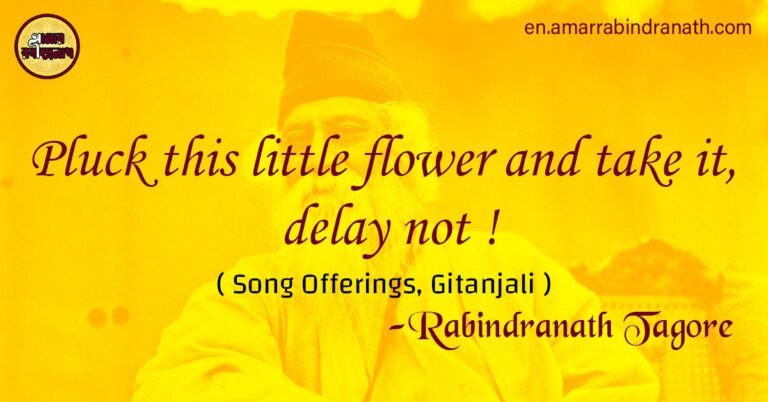 Pluck this little flower and take it, delay not !