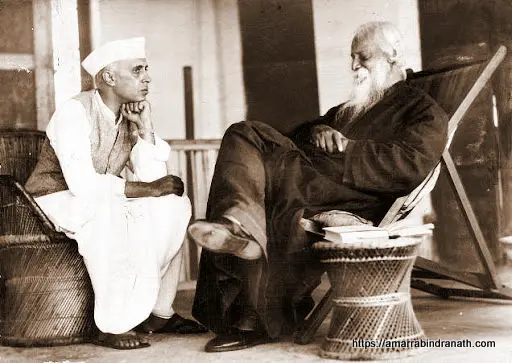 Rabindranath Tagore with Jawharlal Neheru Rabindranath Tagore Photo Download