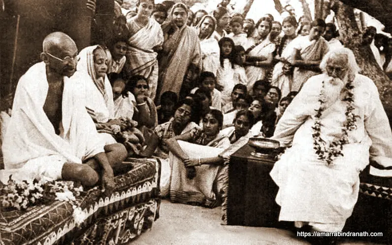 Rabindranath Tagore with Mahatma Gandhi 2 Rabindranath Tagore Photo Download