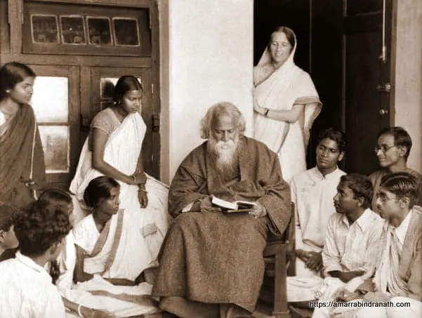 Rabindranath Tagore with Students Rabindranath Tagore Photo Download