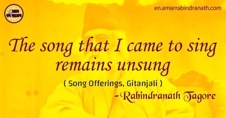 The song that I came to sing remains unsung