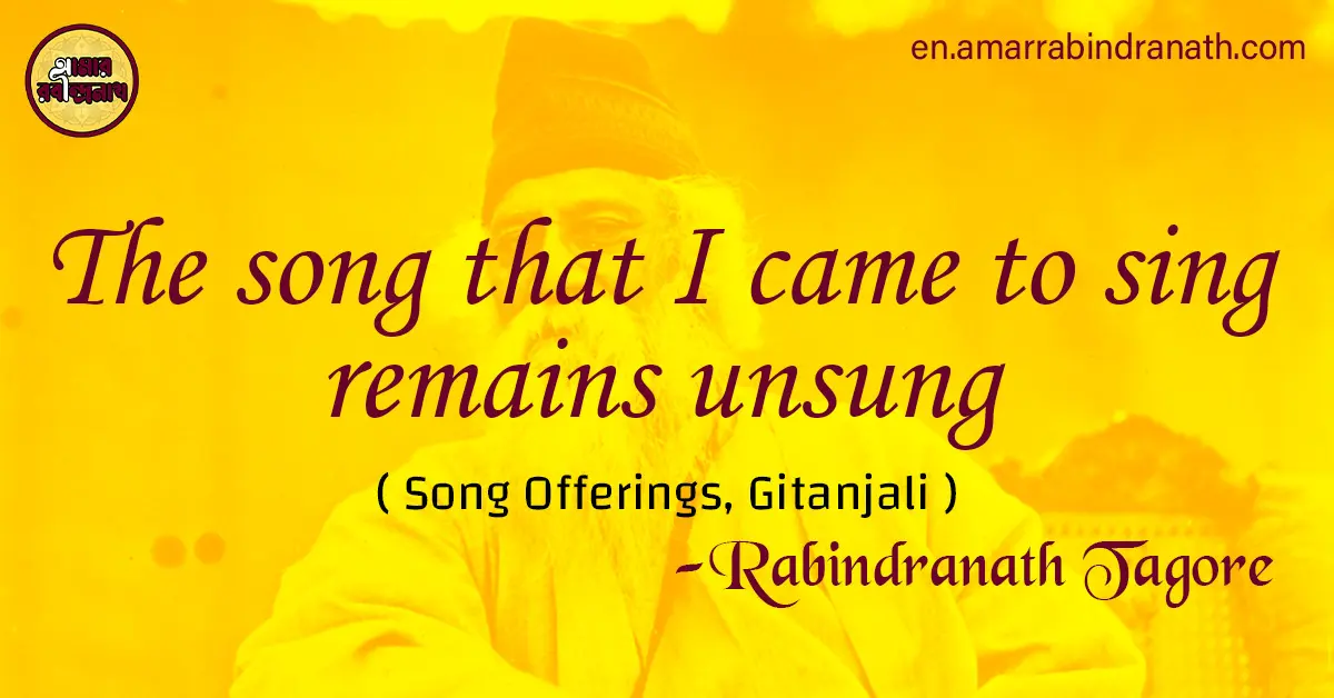 The song that I came to sing remains unsung